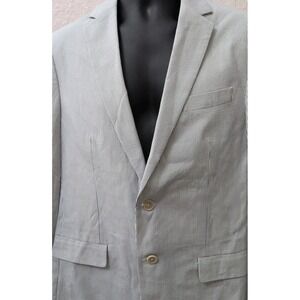 Banana Republic Slim Fit Cotton Blazer White Navy Striped 583352 42R NWT
